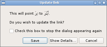 Fix link dialog