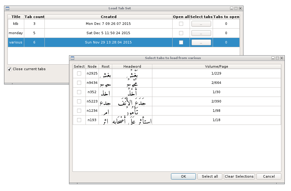 Load Tabset Dialog