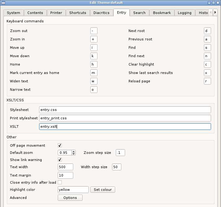 Entry options